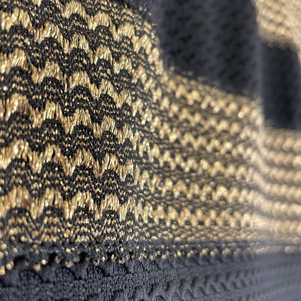 Midnight Nikibiki black, gold striped sparkle pencil stretch skirt size small - Picture 4 of 8